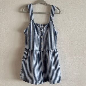 Old Navy Girls Blue and White Striped romper with pockets